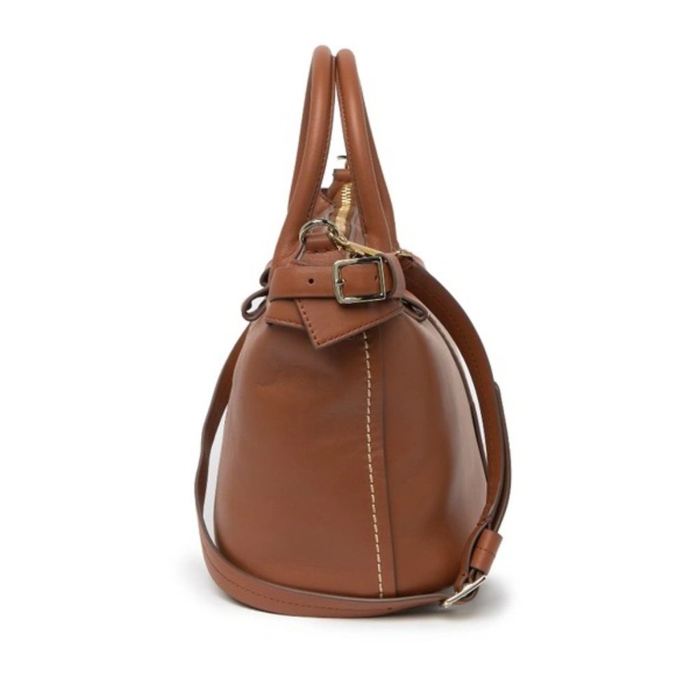 Theory T Bar Ames Leather Handbag Satchel Crossbody Purse Shoulder Bag Weekender - Picture 4 of 13